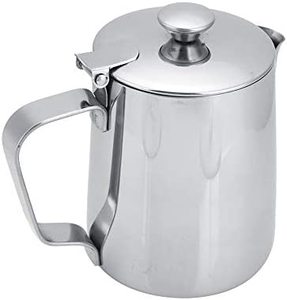 Jarra Cónica de Acero Inoxidable Clásica con Logotipos Personalizados, con Tapa y Asa para Uso Doméstico, Portátil y Ecológica para Latte Art - Product Image 1