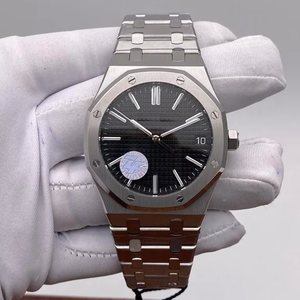 Montre de luxe Hip Hop à boîtier en acier inoxydable 41 mm, cadran Tapisserie noir, fenêtre de date, mouvement automatique ETA Coin Street - Product Image 1