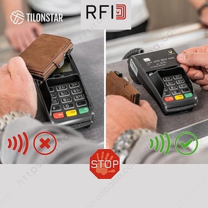 Cartera Triple Plegable con Bloqueo RFID para Hombre TILONSTAR TVW108, Cuero Genuino Crazy Horse, Caja de Aluminio, Tarjetero, Cartera Metálica - Product Image 6