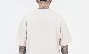 T-shirts pour hommes de haute qualité, 100% coton, poids lourd 230g, col rond, style vintage, surdimensionnés, avec logo personnalisé sur le devant, fabriqués en usine OEM. - Product Image 5