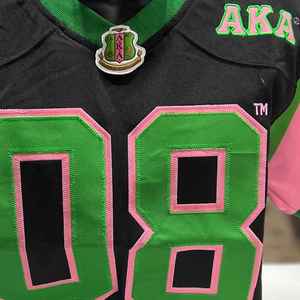 Camiseta Deportiva Negra AKA para Mujer, con Letras Griegas Bordadas, Tejido Transpirable de Primera Calidad, Cuello Redondo - Product Image 5