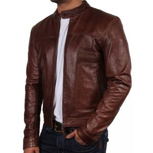 Leather <b>Jacket</b> for Winter Brown Color Best Quality Men's Casual Leather <b>Jacket</b> <b>Slim</b> <b>Fit</b> Wholesale Price High Quality <b>Jacket</b> - Product Image 3