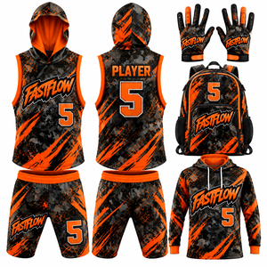 New Trending Custom <b>Blank</b> Package Deal Quarterback Training <b>Flag</b> 7v7 Football Jerseys Digital Print Compression Set Plus Size - Product Image 4