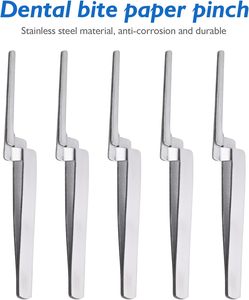 Lot de 5 pinces droites en acier inoxydable pour porte-papier articulé dentaire, certifiées CE Classe II ISO13485, maintien ferme - Product Image 4