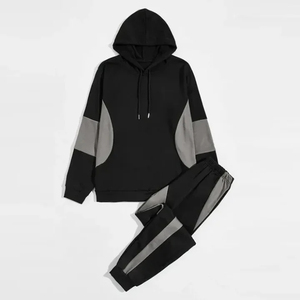 ชุดวอร์มออกกำลังกายฤดูหนาวสำหรับผู้ชาย ชุดแทรคสูทสีพื้น ปักลายได้ตามสั่ง ผ้าโพลีเอสเตอร์ 100% ชุดสองชิ้นผ้าฝ้ายฟลีซ น้ำหนักเบา - Product Image 5