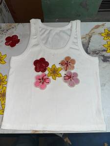 เสื้อกล้ามผ้าฝ้ายริบเนื้อนุ่มราคาประหยัด พร้อมลายปักสวยงาม สำหรับเด็กผู้หญิง สวมใส่สบายๆ ซ้อนเลเยอร์ และแฟชั่นฤดูร้อน - Product Image 5