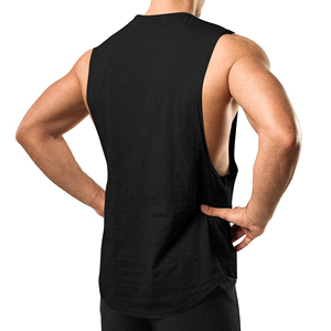 Débardeur de sport pour homme, sans manches, en coton personnalisé, séchage rapide, mélange Spandex/Coton, OEM ODM, vêtements d'entraînement fitness, toutes tailles - Product Image 2