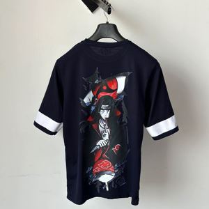 Camiseta Personalizada de Alta Calidad Itachi Uchiha, Corte Regular, para Hombre, Tejido Grueso, Ecológica, de Poliéster/Algodón, Venta al Por Mayor - Product Image 1