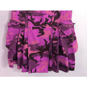 Faldas Escocesas para Hombre, Estilo Utilitario, Color Morado Camuflaje, con Bolsillos Cargo, Venta al Por Mayor 2026 - Product Image 6