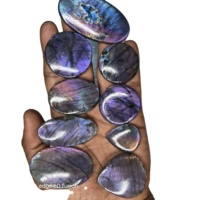 Offre Spéciale : Lot de Cabochons en Labradorite Naturelle Magnifique, Poli Lisse, Mélange de Formes Violettes, Effet Feu, Certifié, 20-45mm, Bijoux KHUSHI