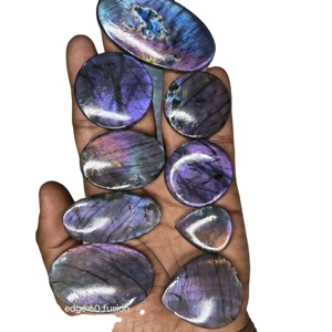 Gran Oferta: Lote de Cabujones de Labradorita Natural Hermosos, Pulidos y Lisos, con Efecto de Juego de Color y Fuego, Certificados, de 20-45mm, para Joyería - Product Image 2