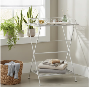 OEM/ODM Vietnam Metal Side <b>Table</b> Iron <b>Folding</b> Accent <b>Table</b> Vintage Farmhouse Decor for Bedroom Bathroom - Product Image 3