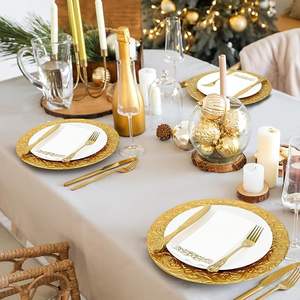 Plato Decorativo Premium de Acero Inoxidable, Reutilizable, No Tóxico, Moderno y Elegante para Decoración de Mesa en Bodas, Fiestas y Banquetes - Product Image 5