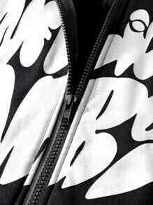 เสื้อฮู้ดซิปหน้าเต็มตัวสไตล์สตรีทแวร์ พร้อมลายกราฟิกโดดเด่น ผ้าฝ้ายเนื้อนุ่ม และฮู้ดปรับได้เพื่อความโดดเด่นสะดุดตา - Product Image 2