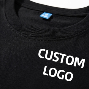 Custom <b>Men's</b> Oversized <b>Black</b> Cotton T-<b>Shirt</b> Front Logo <b>Silk</b> Screen Print Blank Design O-Neck Collar High Quality Hip-hop - Product Image 6