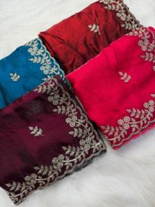 Sari Étnico Indio Hermoso y Elegante con Bordado para Fiestas y Bodas, Atuendo Moderno y Elegante para Mujer - Product Image 4