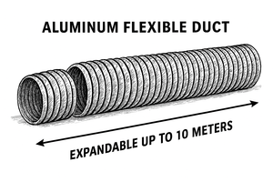 Ducto Flexible de Doble Capa de Aluminio para Aire Acondicionado, Ligero y Resistente a la Corrosión, para Uso en Hoteles, Almacenes y Cocinas - Product Image 3