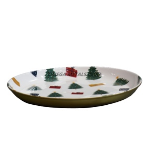 Plateau en métal en aluminium de finition argentée de haute qualité fait à la main pour le service et la décoration de table - Product Image 1