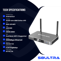 Superbox S8 Ultra Smart TV Box Android 12 Quad-core 4GB RAM 128GB ROM 6K WiFi 6 Remote Suara Stok Siap Kirim 7 Hari ke AS