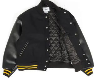 Men Breathable College University Jacket Wholesale Letterman Wool Body Original Leather Sleeves Boys Men Varsity Jacket - Product Image 6