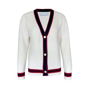 Cárdigan Clásico Vintage para Mujer Power Abaan Sports, de Poliéster/Algodón, Manga Larga, Cuello en V, para Invierno, Transpirable, con Botones y Logotipo - Product Image 5