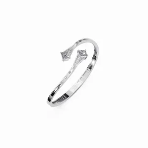 Twisted Lab Grown Diamond <b>Bangle</b> <b>Bracelet</b> in 18K White Gold 28 Pieces IGI Certified Women's Trendy Jewelry - Product Image 2