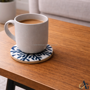 AG Elements Juego de Posavasos de Resina Epoxi de 4 Pulgadas, Estilo Campestre con Perlas, Hechos a Mano con Patrón de Hojas, Resistentes al Calor, Decorativos para Protección de Mesa - Product Image 6