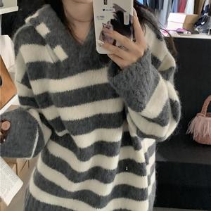 Nouvelle Arrivée Pull Décontracté Oversize en Maille Unie pour Femme, à Capuche et Manches Longues, Grande Taille pour Été et Hiver - Product Image 5