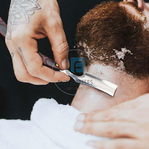 Best Selling Reusable Stainless Steel Wood Handle <b>Straight</b> Shaving <b>Razors</b> Made in Pakistan Low MOQ Durable High Quality - Product Image 6