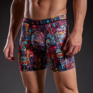 OEM Sublimation Underwear Men's 100% Spandex/Nylon Compression Shorts Men Active Workout Sublimation Underwear Shorts Mens - Product Image 2