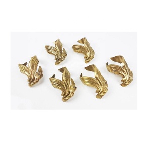 Servilleteros de hoja de Metal dorado antiguo, restaurante de Hotel, decoración navideña para comedor, vajilla festiva para uso doméstico - Product Image 5