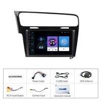 Lecteur DVD de voiture avec écran IPS de 9 pouces, GPS Android, amplificateur, Carplay, Android Auto, autoradio pour Volkswagen Golf 7 2013-2016
