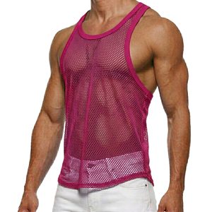 Camisetas sin mangas de malla para hombre, chaleco informal de verano para discoteca, camiseta sin mangas con cuello en U, camisetas elegantes y cómodas - Product Image 5