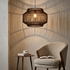 <b>Black</b> <b>Lantern</b> Pendant Light Hanging Lamp Minimalist Boho Rustic Indoor Style Home Decor - Product Image 6