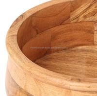 Boîte à chapati en bois, boîte de rangement pour roti en bois faite à la main, boîte à pain de cuisine avec couvercle