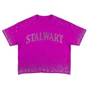 เสื้อยืดกราฟิกประดับเพชรทรงโอเวอร์ไซส์ แขนสั้น สไตล์สตรีทแวร์ ลายดาวสีน้ำเงิน คอกลม ผ้าเจอร์ซีย์คอตตอน สำหรับผู้ชาย - Product Image 4