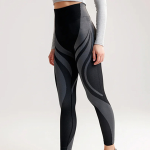 Custom Logo Printed High Waist Four-Way Stretch Breathable Workout Gym Active Wear Sports Yoga Pants Women Leggings Wear - Product Image 3