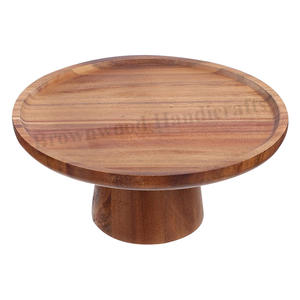 Soporte de pastel redondo hecho a mano en madera de acacia del fabricante indio Soporte de exhibición de postre de madera de alta calidad para eventos y uso - Product Image 5