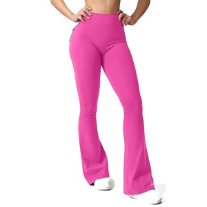 Ladies fashionable trending sports fitness wear workout yoga <b>flared</b> <b>leggings</b> women MADE BY HAIDIIII SPORTS 2027 - Product Image 4