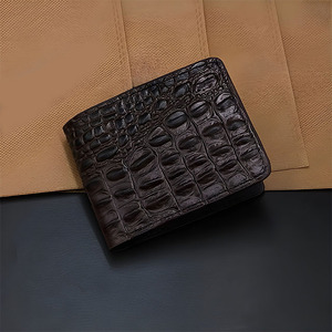 Black Genuine <b>Leather</b> Bifold <b>Wallet</b> <b>Men</b> Inside Zipper Coin Compartment Clear Id Window <b>Card</b> Holder Cash Animal Pattern Top Purse - Product Image 1