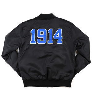 Phi Beta Sigma Bomber Jacket Black Greek Letter Zip Up Jacket Fraternity Apparel Stylish Outerwear Premium Fit Jacket - Product Image 2
