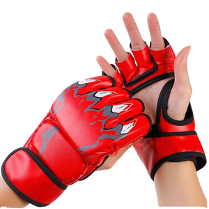 Guantes de Boxeo de Cuero de Medio Dedo para Niños y Adultos, 8oz, Profesionales, para Entrenamiento de Sanda y Sacos de Boxeo - Product Image 1