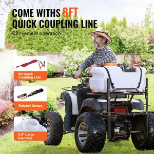 Pulvérisateur agricole à lance de pulvérisation pour ATV, 15,9 gallons/60 L, pompe 12 V, 1,9 GPM, réservoir d'eau pour le désherbage - Product Image 1