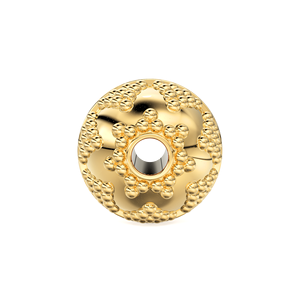 Cuentas espaciadoras esféricas de granulación de oro amarillo de 18K de 9.5mm - Pieza única para joyería y componentes - Product Image 3