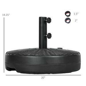 Base per Ombrellone da Giardino Nera per Pali da 1,5 o 2 Pollici, Supporto Rotondo Riempibile per Cortile - Product Image 3