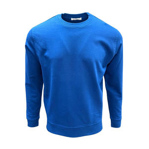 Sweat-shirt unisexe à col rond en molleton de coton couleur unie, coupe ample à épaules tombantes, manches longues, OEM ODM - Product Image 3