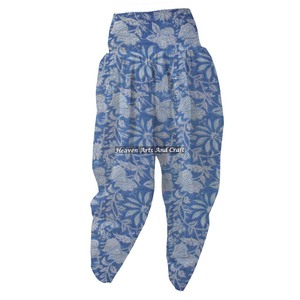 New Arrival Hand Block Print Cotton Women Night Suit Jaipuri Print Floral Lounge Wear Patiala Pants Cotton Night <b>Trousers</b> Pant - Product Image 2