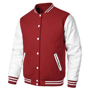 Custom Chenille Patch Varsity <b>Jacket</b> With Embroidered Team Name Premium Wool Body <b>Leather</b> Sleeve Letterman <b>Jacket</b> For Streetwear - Product Image 2
