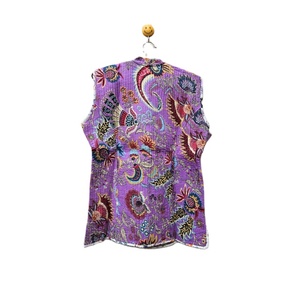 Chaqueta acolchada sin mangas de algodón Vintage indio hecha a mano ropa de invierno elegante Bohemia estampado de rayas único transpirable cómodo - Product Image 6