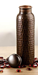 Botella de Agua de Cobre Hecha a Mano, Diseño Negro en Relieve de Arte Moderno, 900 ml, a Prueba de Fugas, Portátil, para Viajes al Aire Libre, Personalizable - Product Image 4